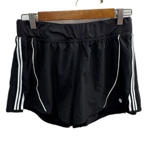 Avia Running Shorts Womens Medium 8-10 Black White Striped Athletic Excellent